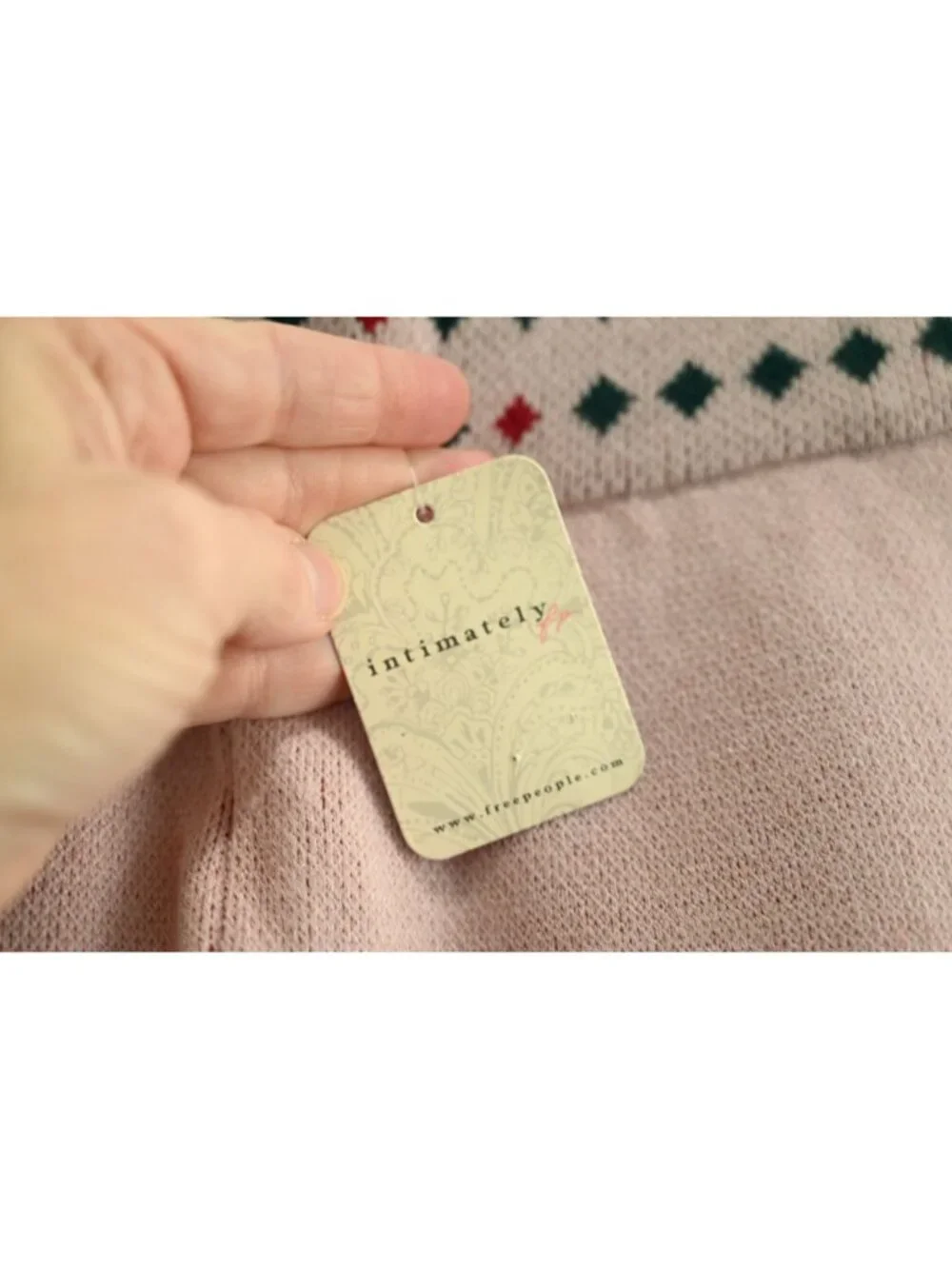 NWT Intimately Free People Falala Leggings Sz S Snowy Sips Combo Fair Isle Knit